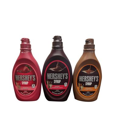 Hersheys Syrup Variety Pack Bundle of 3 Flavors- Chocolate, Caramel and Strawberry
