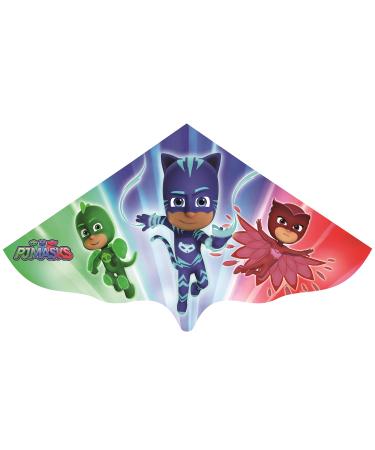 Paul G nther 1218 - Children's kite with PJ mask motif inlet kites made of robust PE film for children from 4 years with diaper handle and cord approx. 115 x 63 cm in size