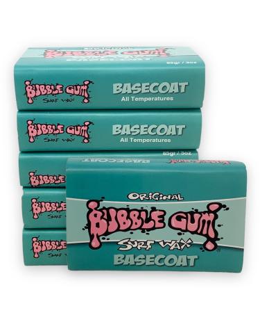 Bubble Gum Surf Wax Original Formula | Superior Adhesion Surfboard Wax, Classic Bubble Gum Scented, and Hand Poured in California | 6 Pack Basecoat