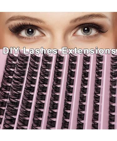 Bransfy Cluster Lashes D Curl 100 Pcs | Reusable & Natural Look False Eyelashes | DIY Eyelash Extension Kit | Super Thin Band | Soft & Comfortable | 8-16mm | B03-0.07 D - Buy Online on SooperMarket.com