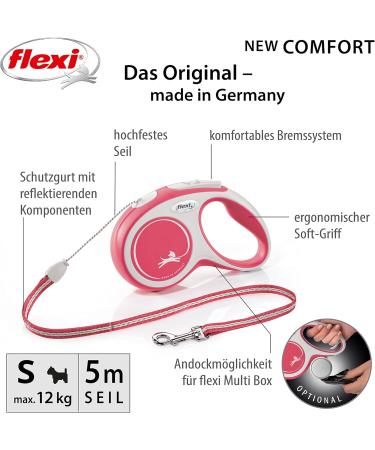 Buy Flexi Dog Leash - Extendable Soft Handle 3/5/8m 20kg Capacity Red Small - International Shipping - Buy Online on SooperMarket.com