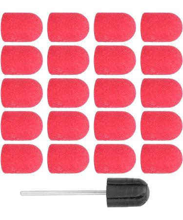 Nail Sanding Drill Bit 0.5 X 0.7in Easy To Store High Strength Nail Polishing Sanding Head Fine Sandpaper with Shaft for Grinding(Big red) - Buy Online on SooperMarket.com