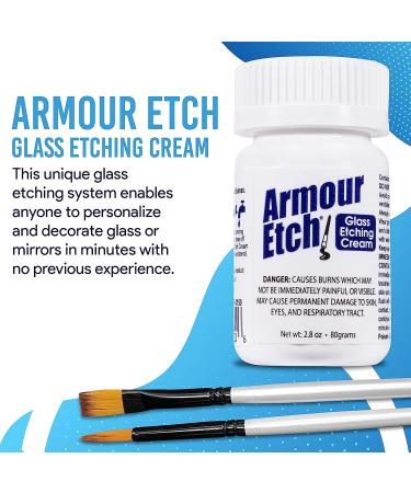 Armour Etch Glass Etching Cream Starter Kit 2.8oz + Moshify Application Brushes - Buy Online on SooperMarket.com