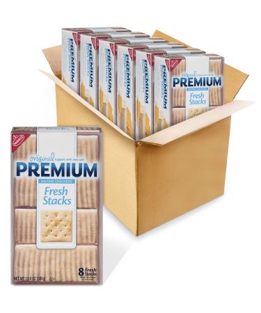 Premium Original Fresh Stacks Saltine Crackers, 6 - 13.6 Ounce Boxes (Pack of 6) Fresh Stacks 13.6 Ounce (Pack of 6)