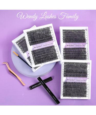 WENDY Lash Extension Kit - 284 PCS D Curl Cluster Lashes Lash Bond & Seal Applicator & Glue Remover - 40D & 50D Individual Eyelash Clusters (16-20mm) for Flawless Look - Buy Online on SooperMarket.com