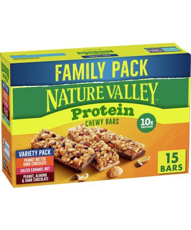 Nature Valley Chewy Granola Bars Protein Variety Pack Gluten Free 21.3 oz 15 ct