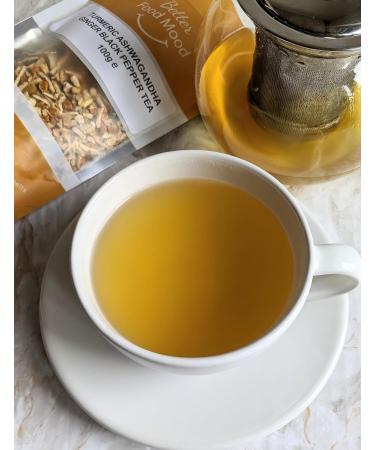 Turmeric Ashwagandha Ginger Black Pepper Loose Leaf Tea 100gm - Digestion & Stress Relief | Superfood | Antioxidant Rich - No Caffeine - Buy Online on SooperMarket.com