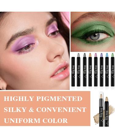 Glitter Eyeshadow Stick Set - 8 Colors, Waterproof & Long Lasting - Buy Online on SooperMarket.com