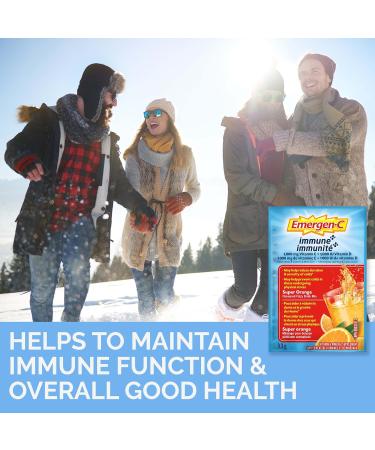 Emergen-C Immune+ 1000mg Vitamin C Powder Supplement Drink Mix Immune System Booster Super Orange 24 Packets Vitamin Orange 223.2 g (Pack of 1) - Buy Online on SooperMarket.com