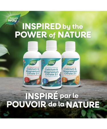Nature's Way Calcium and Magnesium Citrate 2:1 - Liquid Supplement with Vitamin D3 Vitamin K2 and Collagen Helps Support the Maintenance of Bones and Teeth Orange Flavour 500 mL - Buy Online on SooperMarket.com