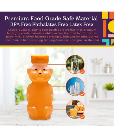 Special Supplies Honey Bear Straw Cup Long Straws 3-Pack - Squeezable Therapy Drink Container for Special Needs - Spill Proof, Leak Resistant Lid - Buy Online on SooperMarket.com
