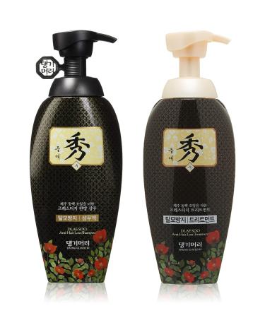 DAENG GI MEO RI - Dlaesoo Anti Hair-Loss Shampoo and Treatment Set Jeju Camellia Oil Nutrition Scalp Care Hair Shine 13.5 FL OZ 400ml Each