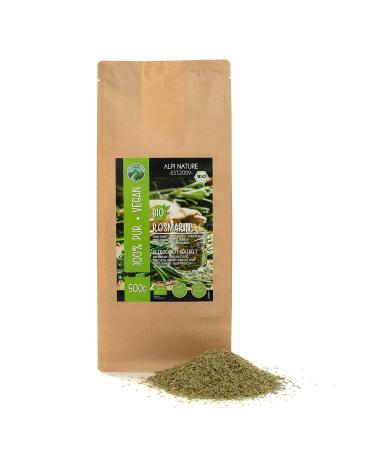 Organic dried rosemary (500g 1.1lb) from controlled organic cultivation gluten-free lactose-free laboratory-tested vegan 100% natural without additives for spice mixtures and rosemary tea 500 GR (1.1lb)