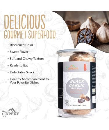 Organic Black Garlic Multi Clove 90 Days Fermented | No Additives | High Antioxidants | HALAL Certified | 8.5oz x 2 Pack | APEXY - Buy Online on SooperMarket.com