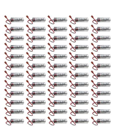60 Pack ER6VCT ER6V/3.6V PLC Battery for Robot OTC 2000mAh with Small Brown Plug