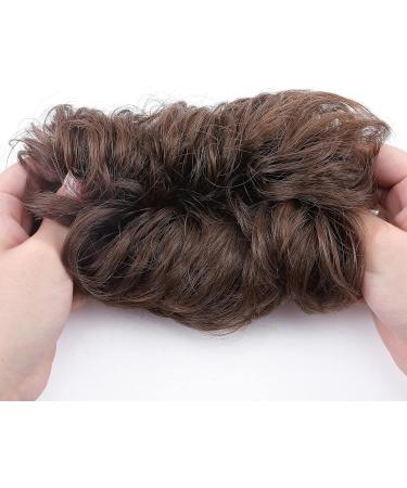 Maroon Bun Extensions - Thick Updo Hairpiece for Wavy Curly Hair - 45g Brown - Buy Online on SooperMarket.com