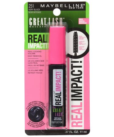 Maybelline Great Lash Real Impact Mascara Very Black 0.37 oz - Washable Formula - Buy Online on SooperMarket.com