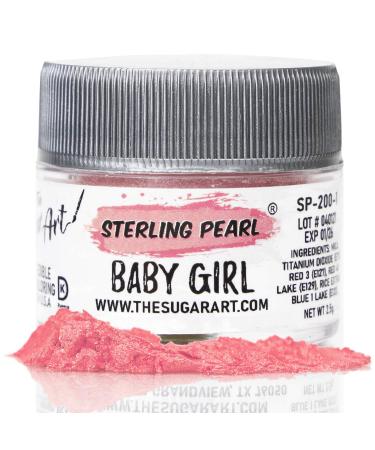 The Sugar Art - Sterling Pearl - Edible Shimmer Powder For Decorating Cakes Cupcakes Cake Pops & More - Dust on Shine & Luster to Sweets - Kosher Food-Grade Coloring - Baby Girl - 2.5 grams