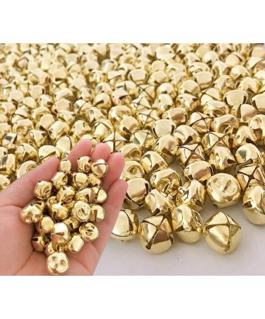 Luckkyme Jingle Bells, 300 Pieces 1/2 Inch Craft Bells, DIY Craft Bells for Wreath, Holiday Home Decoration (Gold)
