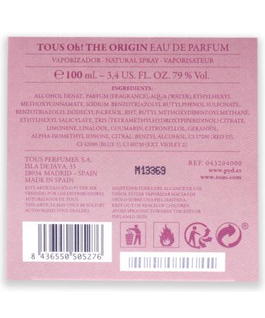 Tous Oh The Origin Women EDP Spray 3.4 oz Fruity 3.4 Ounce (Pack of 1) - Buy Online on SooperMarket.com