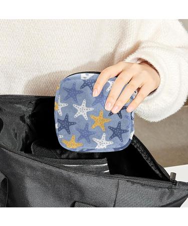 Starfish Pattern Menstrual Cup & Sanitary Napkin Storage Bag | Portable Period Pouch for Women & Teen Girls - Multi-Colored - Buy Online on SooperMarket.com