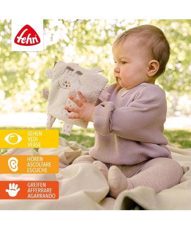 Fehn Cracker Towel Lama - Rustling & Squeaky Hanging Toy for Babies 0+ Months | Crinkle Animal Rattle with Fastening Ring - Buy Online on SooperMarket.com