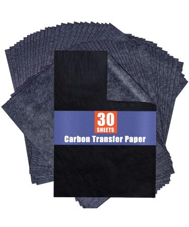 PSLER Carbon Paper for Tracing Graphite Transfer-Paper - 30 Pcs Black Graphite Paper for Tracing Drawing Patterns on Wood Projects Canvas Fabric Artist Lettering Sketch Drawing A4 8.27 X 11.81 Inch