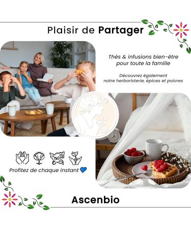 Ascenbio - Infusion Organic Feather 180 g Loose Prepared and packaged in France Biodegradable Packaging - Buy Online on SooperMarket.com