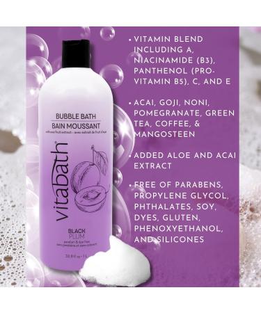 Vitabath Black Plum Bubble Bath - Moisturizing Foaming Soak for All Skin Types - 33.8 fl oz - Shop Internationally - Buy Online on SooperMarket.com