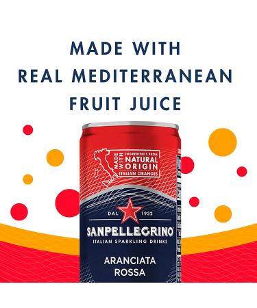 Sanpellegrino Blood Orange Sparkling Fruit Beverage Cans 11.15 Fl Oz (Pack of 6) - Refreshing Italian Soda - Buy Online on SooperMarket.com