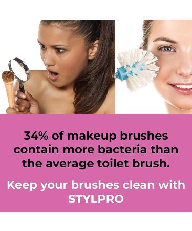 STYLPRO Original Gift Set: Electric Makeup Brush Cleaner & Dryer with 8 Collars - Fast & Automatic Spinning Cleaner with Heat-Resistant Bowl - Brush Cleanser Kit - Buy Online on SooperMarket.com