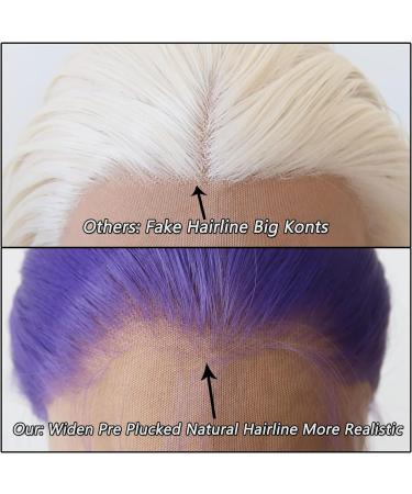 Towarm Dark Purple Long Straight Synthetic Lace Front Wig - Heat Resistant Fiber, Pre Plucked Natural Hairline - Cosplay and Daily Wear - Purple - Buy Online on SooperMarket.com