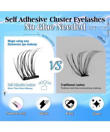 Self Adhesive Eyelashes - No Glue Needed, Natural Look Cluster Lashes (120pcs, 8-16MM) - Reusable & Beginner-Friendly - Buy Online on SooperMarket.com