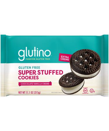 Glutino Super Stuffed Chocolate Vanilla Cream Cookie, 11.1 Ounce Super Stuffed Chocolate Vanilla Cream Cookies