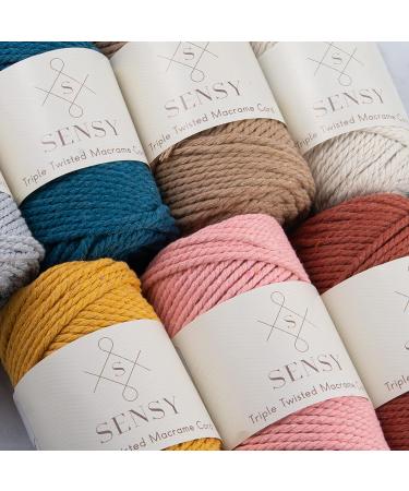 Sensy Premium Macrame Cord 3mm 100% Cotton - 245 Feet Twisted Macrame Rope - Latte Color - Ideal for Macrame Projects - Buy Online on SooperMarket.com