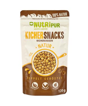Chickpeas snack: 120g of delicious chickpeaes made of double roasted chickpeas - nutty chickpeas roasted - giggle snack vegan gluten -free - natural nibbles - groaned - nutripur