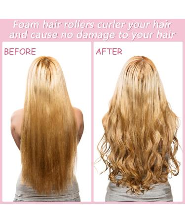 30-Piece 9.45 Flexible Curling Rods Set with SEPGLITTER Hair Twist Foam Rollers and Pintail Comb - No Heat Curlers for Girls - Pink Foam Hair Curler for Long & Short Hair - Buy Online on SooperMarket.com
