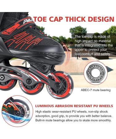Illuminating Adjustable Inline Skates for Kids & Adults | All-Wheel Glow Roller Skates - Red - Buy Online on SooperMarket.com