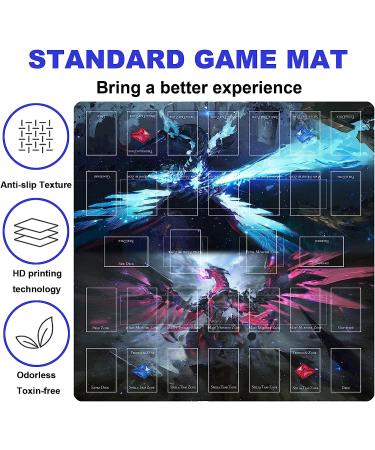 Sabermaster Card Rubber Mat - 2 Player Square Yugioh Playmat | 60x60cm/23.6x23.6inch - Buy Online on SooperMarket.com