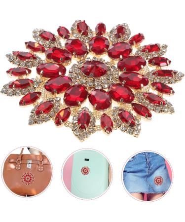 EXCEART Diy Rhinestone Decor Banner for Coat Clothing Garment Patches Accessories Bottom Hat Creative Red 1X10.8X10.8CM - Buy Online on SooperMarket.com