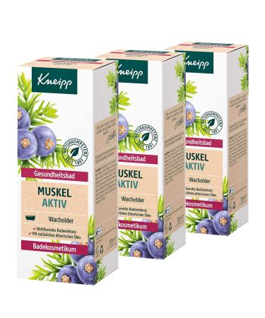 3 x Kneipp Health Bath Muscle Active Juniper each 100ml Bath Cosmetic Bath Oil