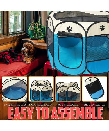 LongtimeUSA Portable Pet Puppy Playpen with Removable Shade Cover - Buy Online on SooperMarket.com