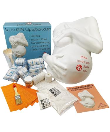 Everything in it |Gipsprint baby bump Set including smoothing & finishing |1a gifts for expectant mothers |3D baby bump plaster print set |1a plaster bandages print set