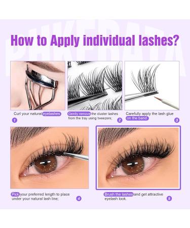 PHKERATA Wispy Cluster Lashes Kit - 108Pcs C Curl Natural Eyelash Clusters with Bond, Seal, and Tweezers | Individual Eyelashes Extension Set (0.07D 8-16MM) - Natural Look - Buy Online on SooperMarket.com