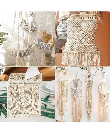 3mm x 300 Yards Natural Cotton Macrame Cord - Twisted Rope for Wall Hanging, Plant Hangers, Gift Wrapping - Wedding Decor Supplies - 300yd (Natural) - Buy Online on SooperMarket.com
