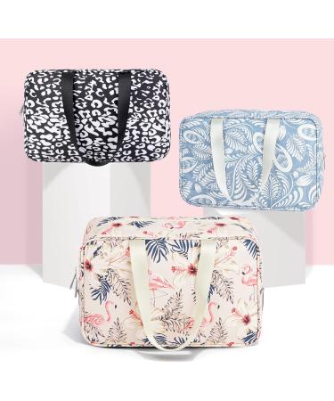 Large Full Size Toiletry Bag in Black Leopard Print - Travel Makeup Organizer for Women - Buy Online on SooperMarket.com