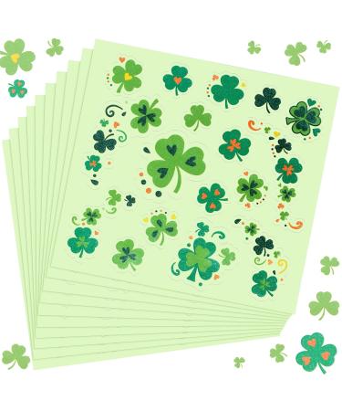 340 Pcs Shamrock Glitter Body Jewelry Stickers St. Patrick's Day Accessories Glitter Face Stickers Glittered Three Leaf Body Clover Stickers for Women Parade Party Favors Decoration