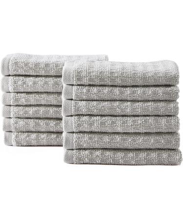 Tommy Bahama Northern Pacific Grey Washcloth Set - 12 Piece Highly Absorbent Cotton Bathroom Decor | Low Linting & Fade Resistant - Buy Online on SooperMarket.com