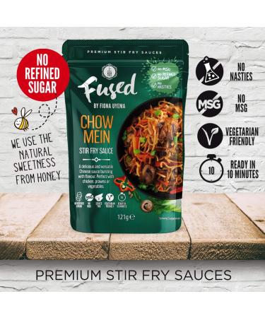 Fused Chow Mein Sauce - Ready to Use Stir Fry Sauce for Chow Mein Noodles - No Refined Sugars Artificial Preservatives Additives or MSG - 2 x 121g Pouches (2 Servings per Pouch) - Buy Online on SooperMarket.com