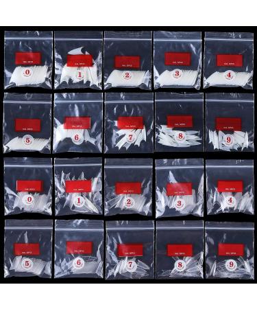 AORAEM Stiletto Nail Tips - 1000Pcs Acrylic False Nails Set with Bag (Short Clear+Natural) - Buy Online on SooperMarket.com